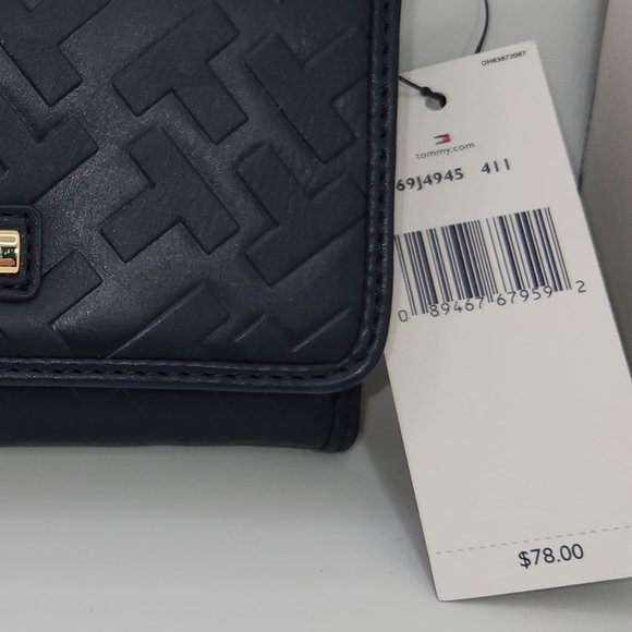 Tommy Hilfiger Genuine Leather Wallet, Navy Blue - New with Tags - Picture 10 of 10